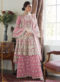 Pink Tussar Silk Wedding Gown Style Anarkali suit