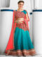 Blue Silk 2 in 1 Wedding Wear A-Line Lehenga & Gown