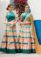 Pista Green Silk 2 in 1 Wedding Wear A-Line Lehenga & Gown