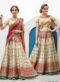 Brown Silk 2 in 1 Wedding Wear A-Line Lehenga & Gown