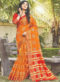 Peach Printed Designer Party Wear Sangeet Sandhiya Silk Saree
