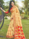 Silk Yellow Zari Weaving Cotton Silk Designer Traditional Wear Saree