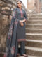 Brown Cotton Embroidered Work Casual Wear Churidar Salwar Suit
