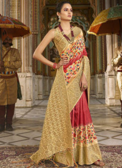 Multi Silk Designer Printed Party Wear Saree