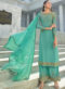 Glorious Green Georgette Embroidered Work Party Wear Salwar Kameez