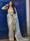 Elegant Pink Silk Wedding Wear Zari Weaving Designer Saree