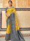 Elegant Peach Silk Zari Weaving Party Wear Saree