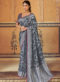 Elegant Cream Silk Zari Weaving Party Wear Saree