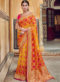 Elegant Cream Silk Zari Weaving Party Wear Saree
