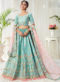 Lovely Rama Green Silk Embroidered Work Designer Wedding Lehenga Choli