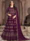 Wonderful Purple Goergette Designer Embroidered Work Anarkali Suit