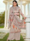 Alluring Peach Cotton Silk Designer Party Wear Palazzo Salwar Kameez