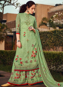 Enormous Green Georgette Designer Printed Salwar Kameez