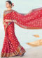 Opelunt Orange Handloom Silk Zari Weaving Traditional Saree
