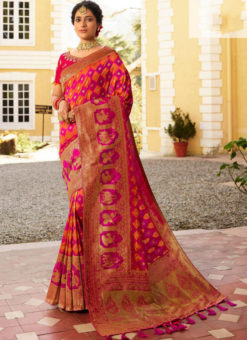 Rani Banarasi Silk Designer Wedding Saree