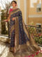 Teal Blue Banarasi Silk Designer Wedding Saree