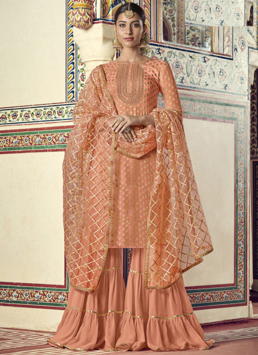 Elegant Light Pink Viscose Embroidered Work Designer Salwar Suit