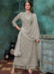Lovely Cream Georgette Embroidered Work Designer Palazzo Suit