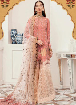Charming Pink Georgette Embroidered Designer Pakistani Suit