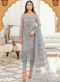 Lovley Grey Chiffon Sequins Work Party Wear Designer Salwar Suit