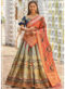 Orange Banarasi Silk Resham Work And Printed Designer Lehenga Choli