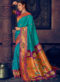 Peach Silk Jacquard Designer Wedding Saree