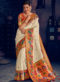Grey Silk Jacquard Designer Wedding Saree