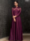 Elegant Purple Georgette Embroidered Work Party Wear Designer Gown