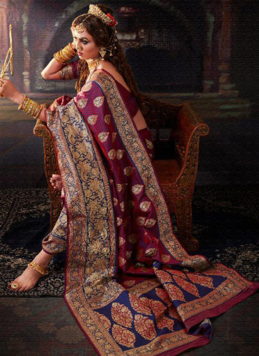 Amazing Falsa Banarasi Silk Zari Weaving Designer Wedding Saree