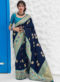 Graceful Grey Silk Zari Weaving Wedding Wear Saree
