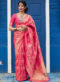 Lovely Multicolor Silk Zari Weaving Wedding Wear Saree