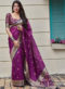 Green Linen Zari Weaving Traditional Designer Saree