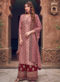 Gorgeous Maroon Jacquard Embroidered Work Designer Palazzo Suit