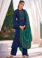 Fabulous Grey Khadi Cotton Embroidered Work Designer Salwar Suit