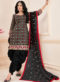 Lovley Black Cotton Mirror Work Designer Patiyala Suit