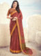 Pink Linen Zari Weaving Traditional Designer Saree