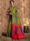 Rust Silk Thread Weaving Designer Traditional Saree