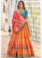 Kessi Peafowl Bottel Green Banarasi Silk Resham Work Designer Lehenga Choli