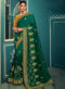 Graceful Green Silk Embroidered Work Designer Saree