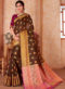 Attractive Pink And Green Banarasi Silk Zari Weaving Traditional Saree