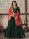 Green Tafeta Silk Bridesmaids Gown Style Anarkali Suit