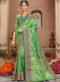 Graceful Green Silk Zari Weaving Wedding Designer Saree