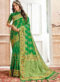 Pista Green And Rani Banarasi Silk Designer Wedding Saree