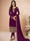 Navy Blue Georgette Embroidered Work Party Wear Churidar Suit