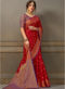 Red Silk Zari Weaving Wedding Designer Saree