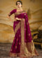 Navy Blue Jacquard Silk Zari Weaving Designer Wedding Saree