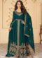 Wonderful Green Georgette Embroidered Work Floor Length Designer Anarkali Suit