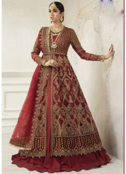 Designer Heavy Net Embroidered Work Bridal Wear Salwar Suit