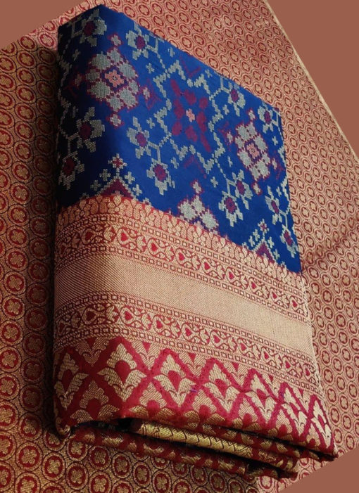 Elegant Royale Blue Silk Thread Weaving Traditional Designer Saree