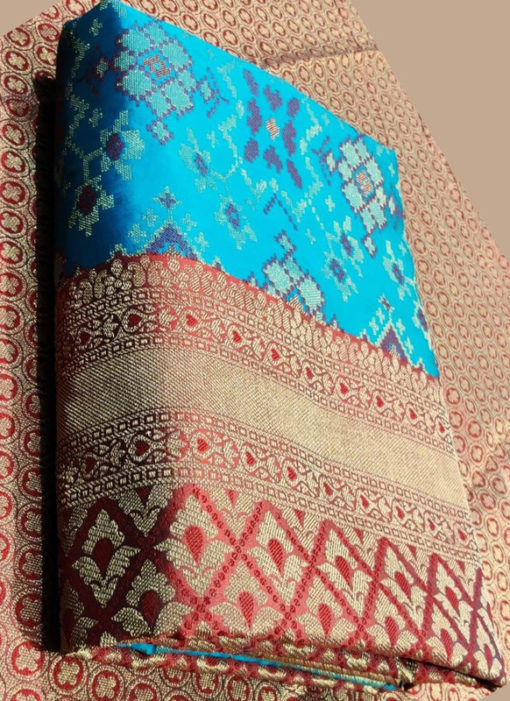 Lovely Sky Blue Silk Thread Weaving Traditional Designer Saree